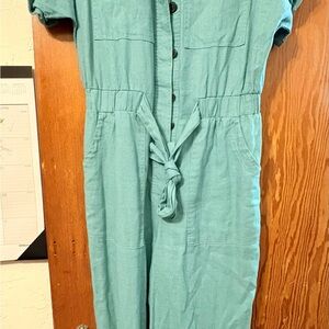 Target Teal Tie-Waist Jumpsuit